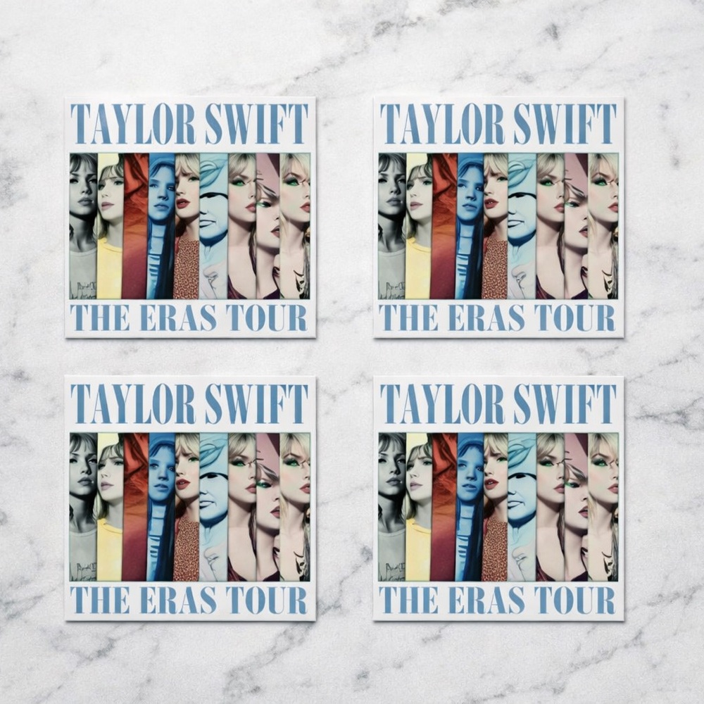 Taylor Swift The Eras Tour 4 glass coasters